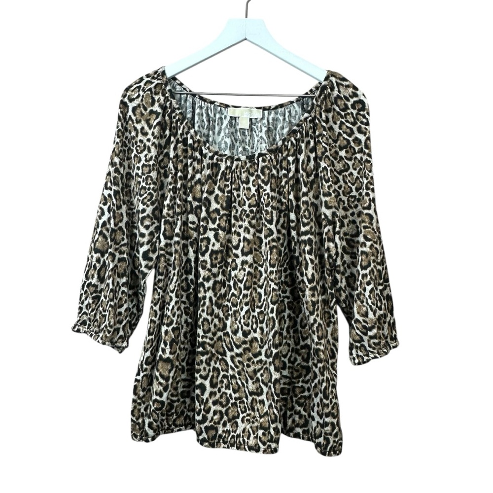 Michael Kors Animal Print Blouse Women Sz 2X